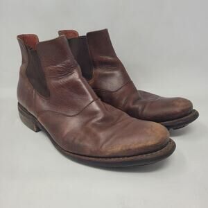 Paraboot Loven Boots Mens 9.5 Brown Leather Chelsea Slip On Ankle Casual